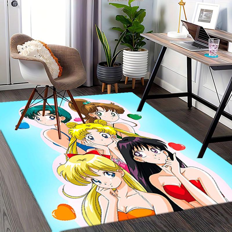 1pc Sailor Moon Anime Cartoon Design Office Chair Mat Non-Slip Carpet for Home Decor, Suitable for All Seasons, Perfect Gift for Fans.O052