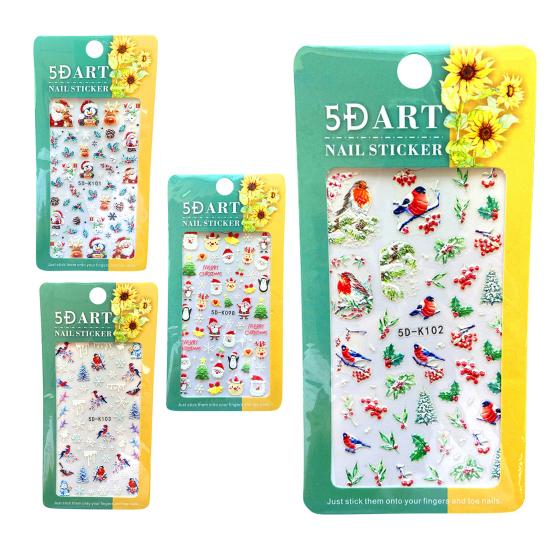 1 Sheet Snowflakes Pattern Nail Sticker Embossed Paper Smooth Surface Nail Polish Stickers