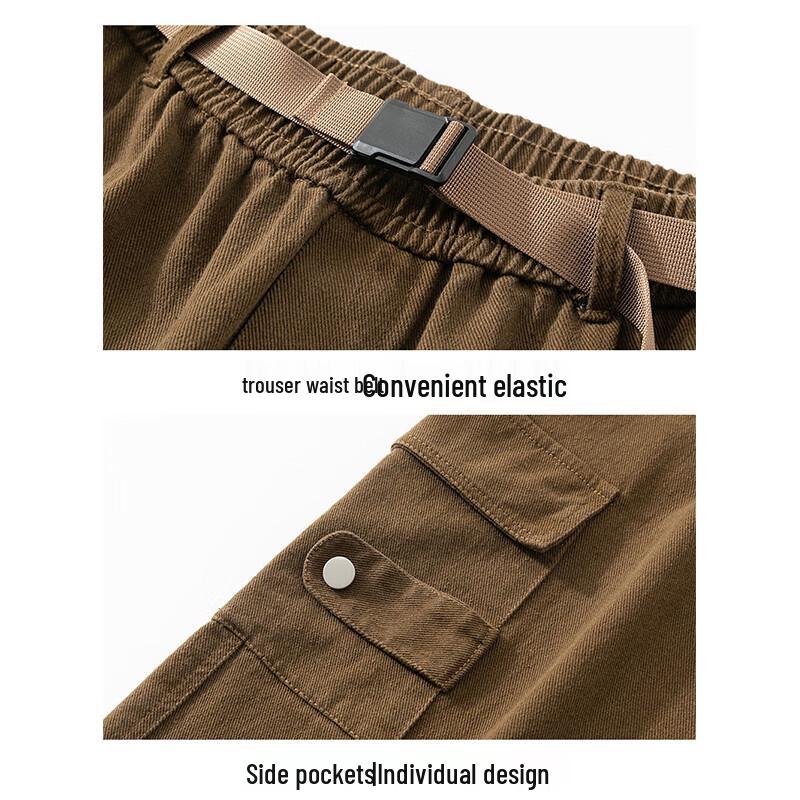 MaoRen Men's Casual Straight-Leg Cargo Pants