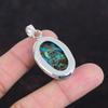 Copper Chrysocolla Pendant Natural Gemstone Jewelry 925 Sterling Silver Pendant Handmade Dainty Pendant Healing Stone Jewelry Gifts For Wife