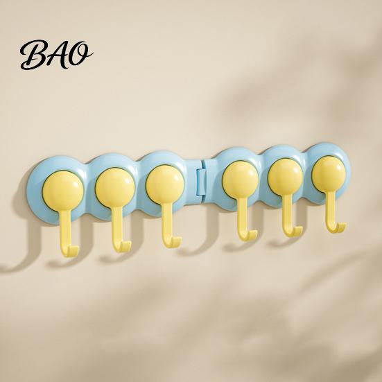 Corner Storage Hooks Punch-Free Wall Hook Rack, Self Adhesive Multi-Hook Organizer, Waterproof 180 Degree Rotating Hanger for Bathroom And Entryway