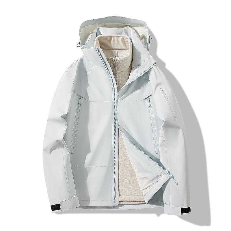 Jacket Men and Women Couple Three-in-one Outdoor Jacket Autumn and Winter Large Size Outdoor Windproof Loose Jacket