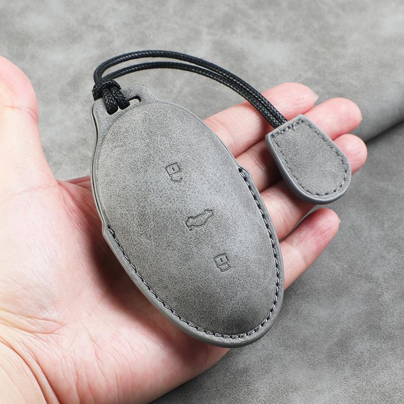 For RISING AUTO F7 R7 22-23 Leather Car Key Bag Case Wallet Holder Key Cover Key Chains