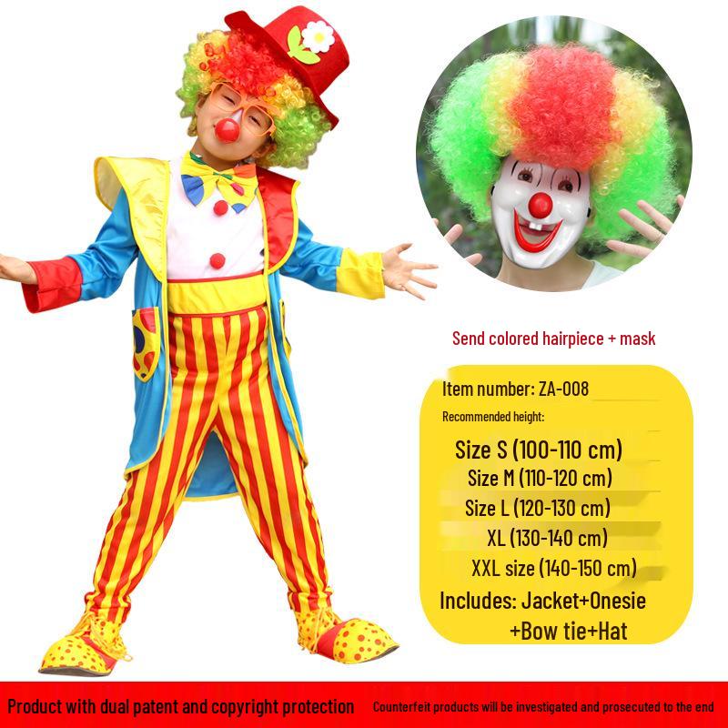 Kids' Clown & Magician Costume Set for Boys & Girls - Perfect for Masquerades, National Day, Christmas & New Year Performances.