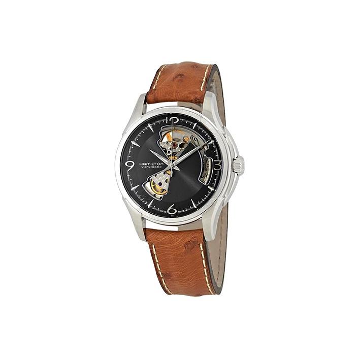 Hamilton Jazzmaster Automatic Mechanical Movement 50M Water Resistant Watch 40Mm Black Dial Stainless Steel Case Genuine Leather Strap H32565585