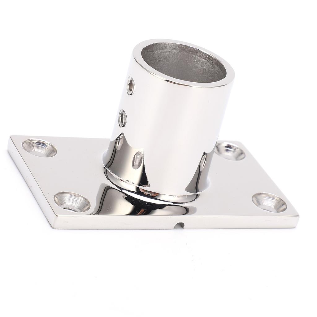 Stanchion Base Stainless Steel 90 Degree Rectangular AntiCorrosion Polishing Hnadrail Fitting for Boat Yacht(22mm )