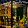Solar Curtain Light String 100/200/300 LED Outdoor Terrace, Courtyard Garden, Bedroom, Party Decoration Holiday Gifts, Christmas Lights