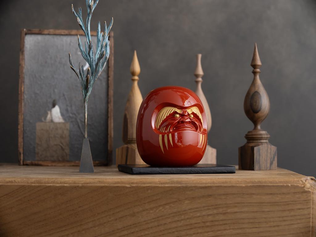Gingado Red Daruma Figurine by Engaku Takaoka Copperware Daishi, (Daruma RE)