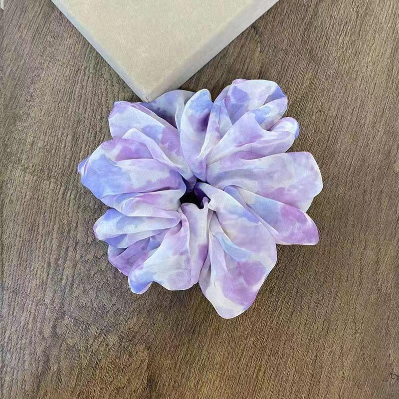Women Hair Scrunchies Chiffon Floral Printed Hair Band for Girls Ponytail Holder Rubber Bands Hair Ties Hair Accessories Gifts