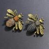 Vintage Exquisite Insect Bee Rhinestone Brooches For Women Clothing Coat Jewelry Accessries Gifts