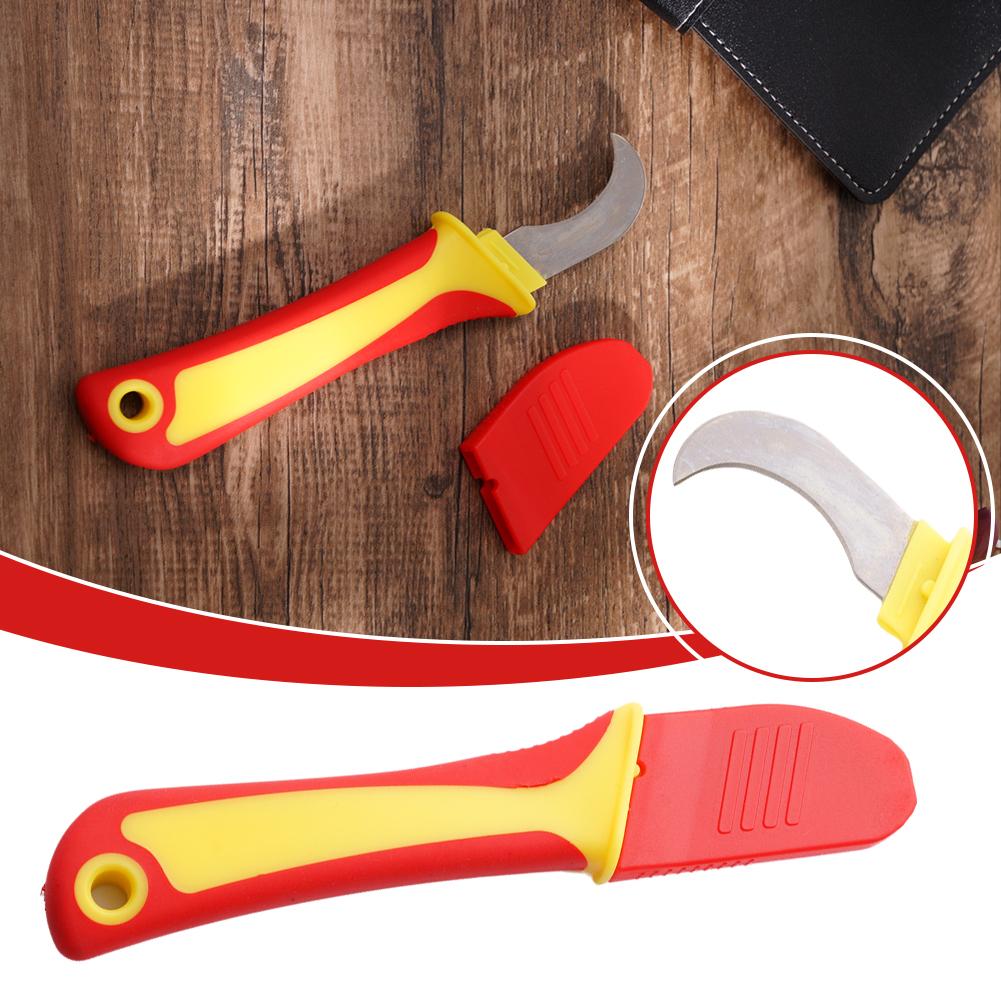 Insulated Electrician Knife - Straight/Curved/Hook Fixed  Cable Stripping Snips & Wire Stripper Peeling Hand Tool