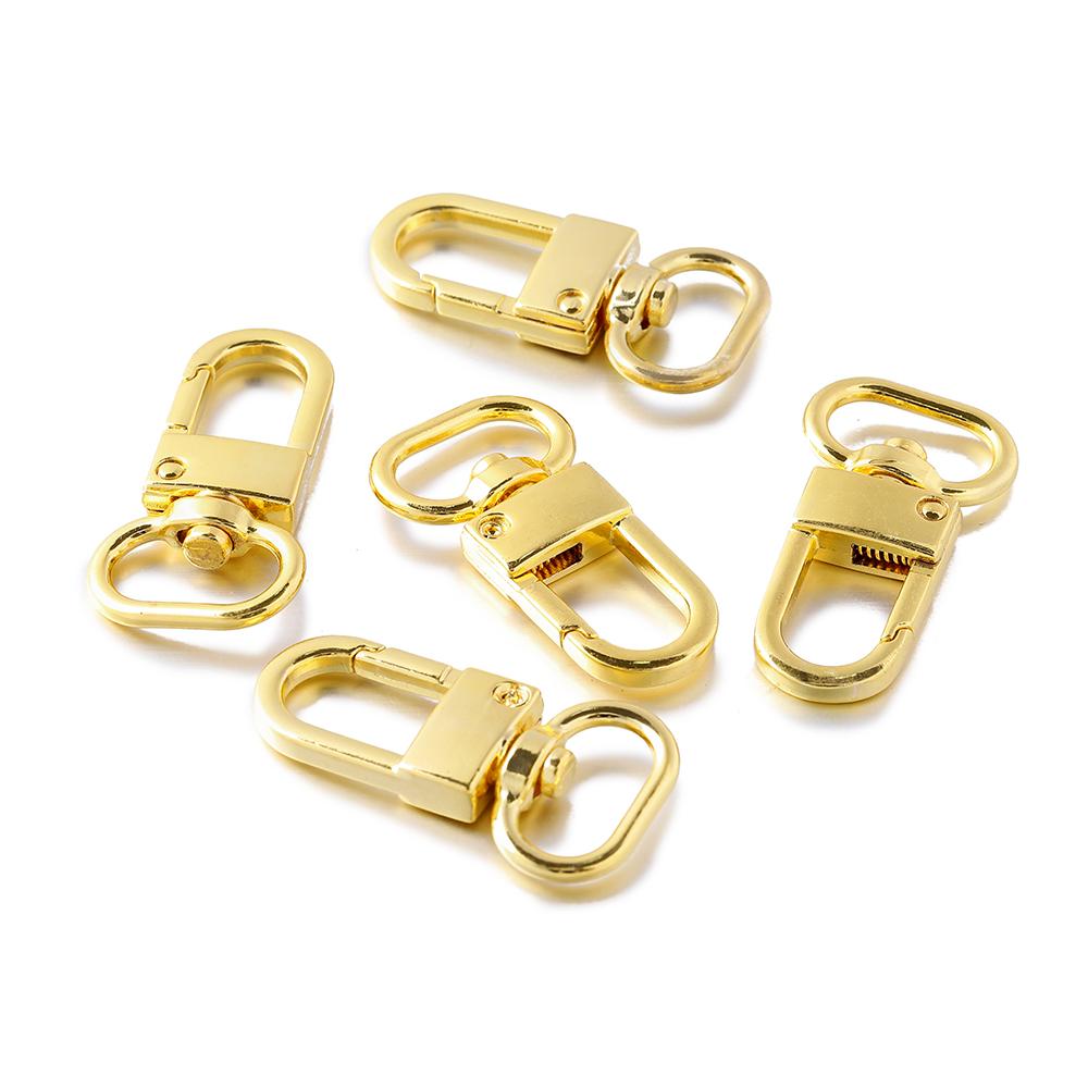 5Pcs/Lot Alloy Swivel Lobster Clasp Clips Key Hook Keychain Split Key Ring Findings Clasps for Keychains Jewelry Making Supplies