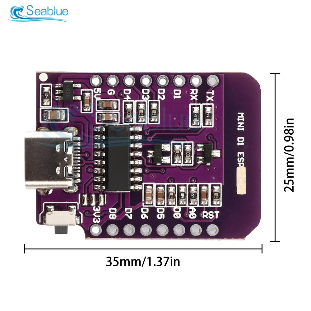 D1 MINI ESP8266 WIFI Development Board ESP-07 ESP-07S CH340C WIFI Development Board TYPE-C USB Interface 3.3V With Pins
