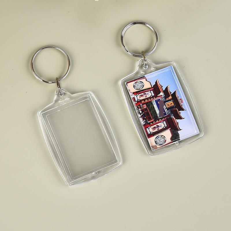 10pcs Acrylic Photo Frame Keyring Keychains,Clear Picture Keychain As Gift,Suit For Artwork, Keychain pendant DIY