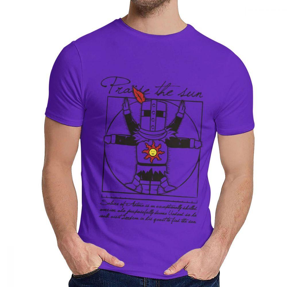 Pure Cotton The Sun Dark Short Sleeve Unisex Vintage Leisure O Neck Top Tee