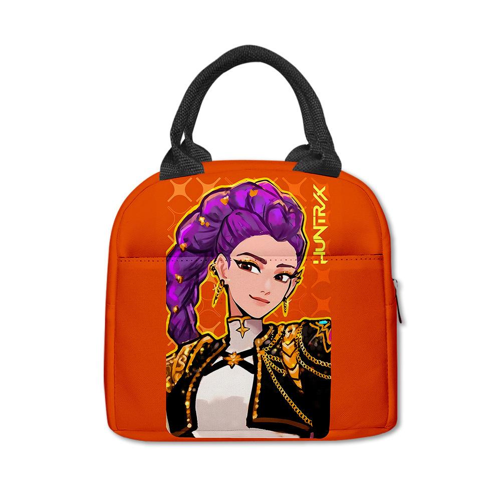 Demon Hunter Girl Group Peripheral Lunch Bag, Cartoon Printing Waterproof And Wear-Resistant, Student Office Worker Thermal Insulation Lunch Box Bag