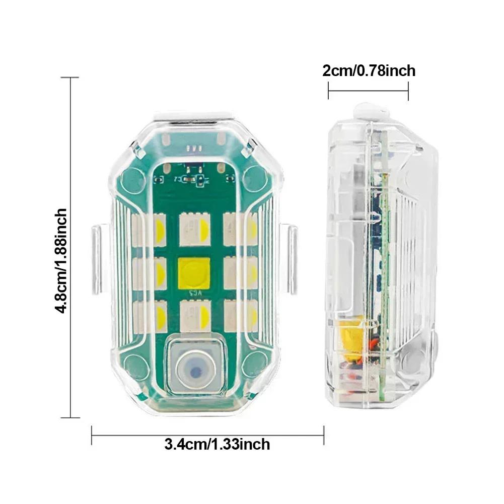 Car Strobe Light Control 7 Colors USB LED Anti-Collision Bike Tail Model Aircraft Night Flying Signal Flashing Warning Lamp