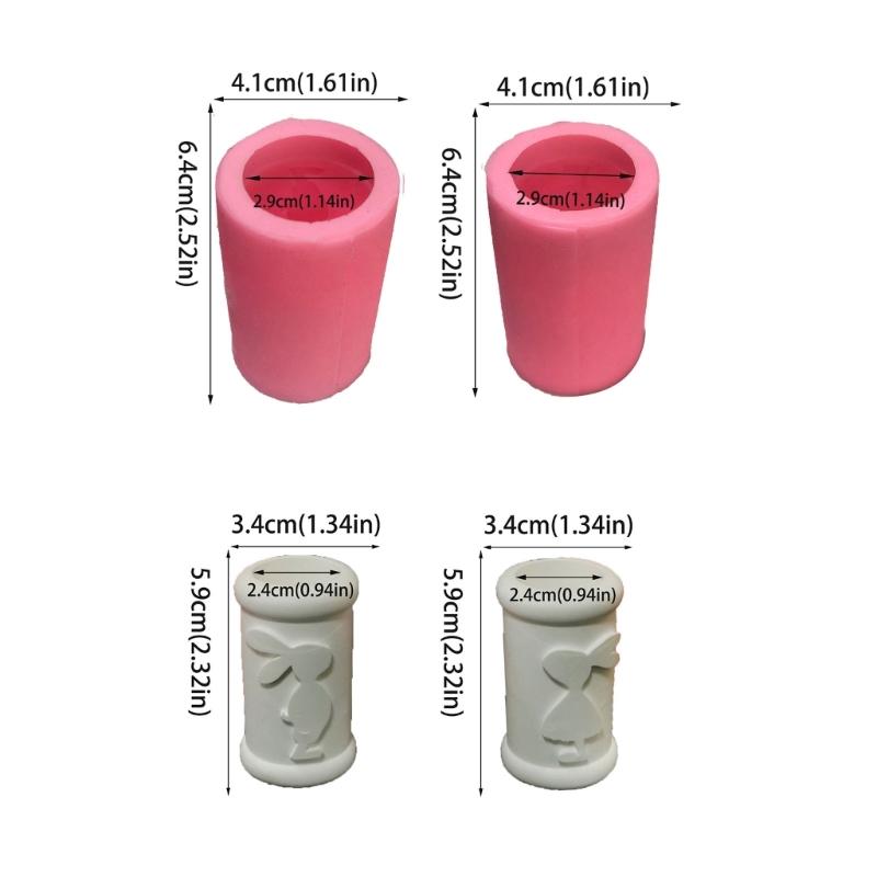 Candle Mould Decors Casting Molds DIY 3D Silicone Mould Cylinders Rabbit Mould Silicone Molds Handicrafts Candle Holder