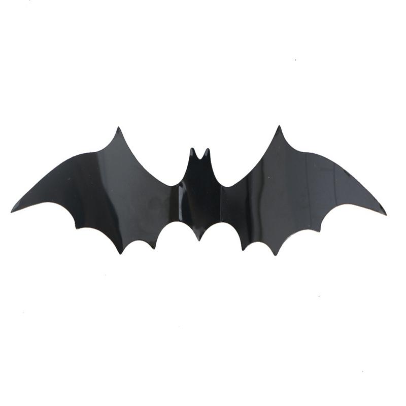 12pcs/Pack Halloween Black Bat Wall Sticker 3D Decorative Sticker Halloween Party DIY Wall Decoration Bar Horror Decoration Prop