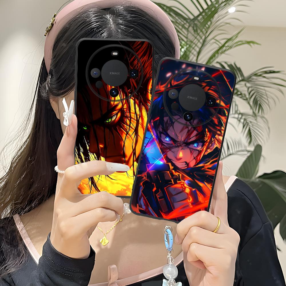 AOT Eren Yeager Matte TPU Mobile Phone Case for Huawei Mate 60 50 40 30 20 10 Pro Plus Lite E 5G Colorful Printing Cover
