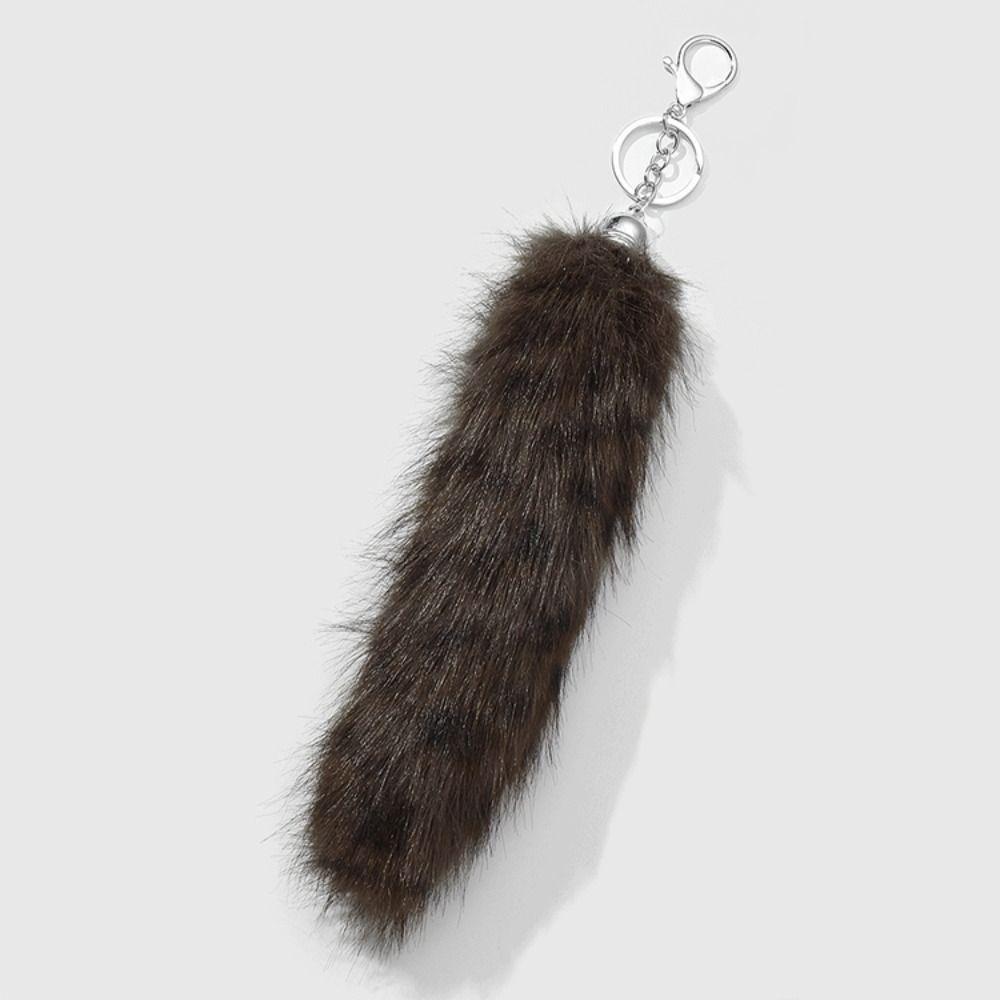 Fashion Long Hair Fur Tails Pendant Ornament Fluffy Plush Tail Keyring Cute Diy Tail Hanging Keychain Purse Handbag