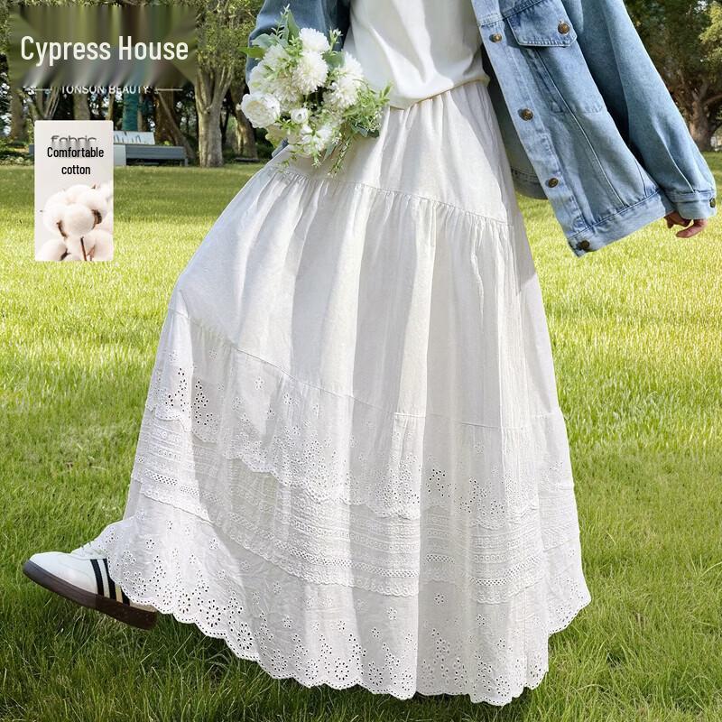 French Sweet Style A-Line Maxi Skirt M