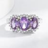 Imitation Amethyst & Purple Zircon Fashion Ring for Women In 925 Silver.
