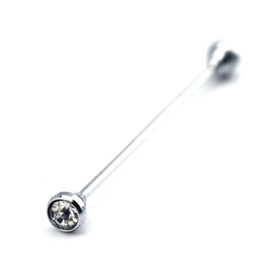 Men's Formal Shirt Collar Pin Rhinestone Bar Clasp Clip Barbell Lapel Stick