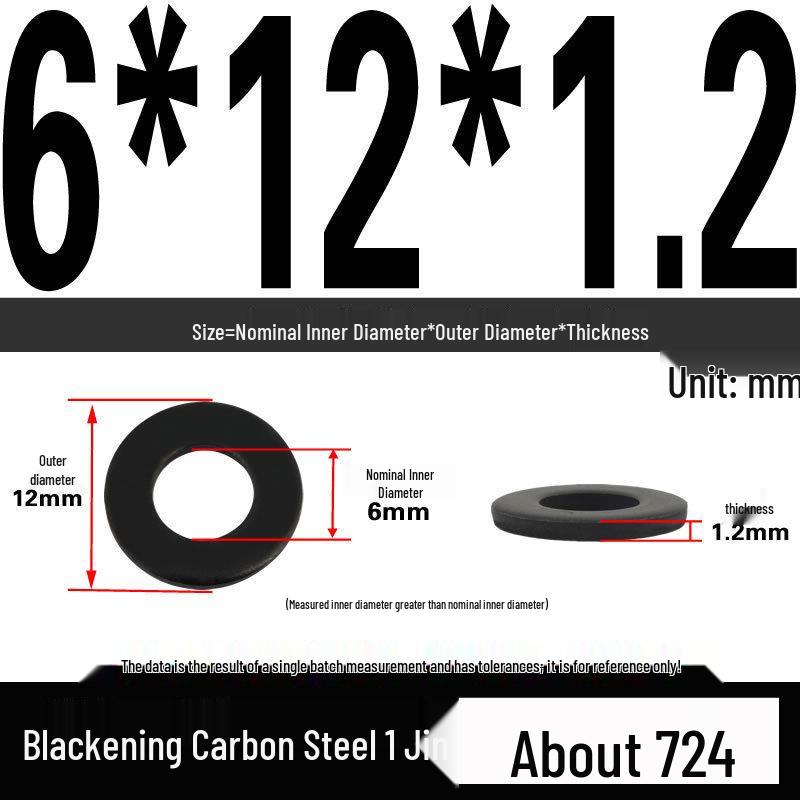 Blackened Thickened Oversized Metal Washer