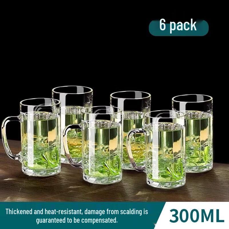 ZISIZ Heat-Resistant Glass Mug with Handle