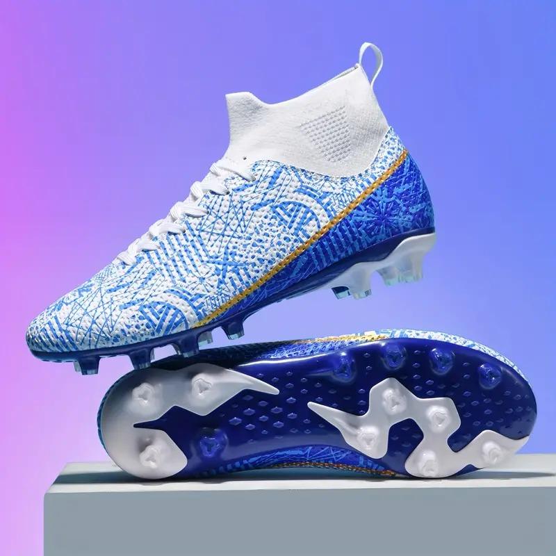 Boys High-Top Non-Slip Football Cleats - Breathable, Comfy, Professional Soccer Shoes with Spikes for All-Season Training and Competition