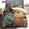 Two Capybaras Pattern Bedding Home Decoration Birthday Gift (1 * duvet cover + 2 * pillowcase, without core)