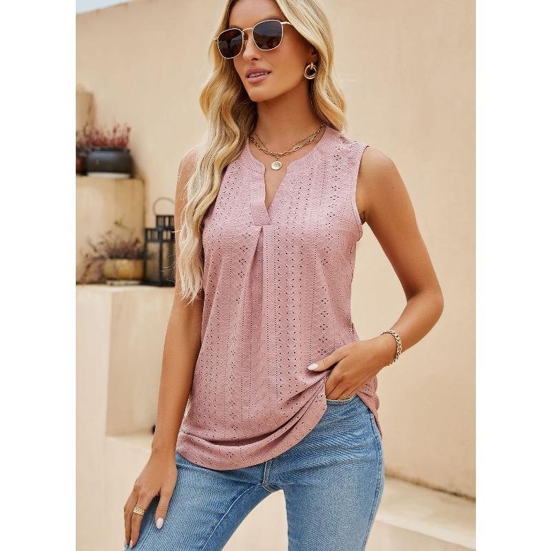 BITCED Modne damskie bluzki i koszule na co dzień w jednolitym kolorze, bez rękawów, z dekoltem w kształcie litery V