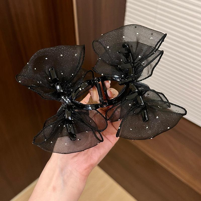 Rhinestone Butterfly Hair Clips Women Temperament Elegant Mesh Hair Clip Fashion Hair Accessories Girl Styling Hairpin Headdre