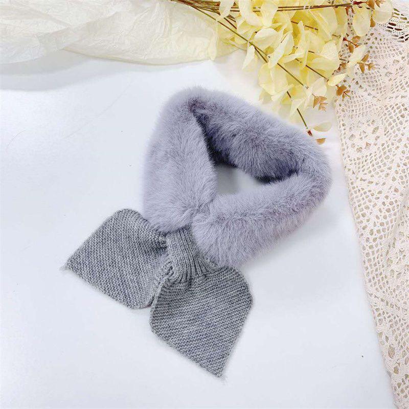 Warm Knitted Scarf for Kids: Solid Color Plush Neck Warmer for Boys & Girls, Ages Small To Medium.