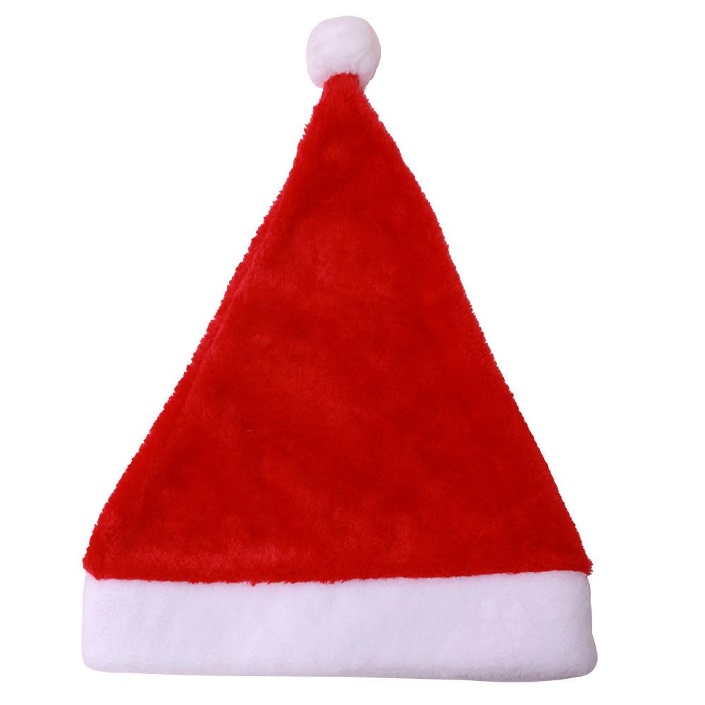 Christmas Decoration Supplies, High-end Christmas Short Plush Hat, Christmas Supplies Adult Christmas Hat Party Dress-up