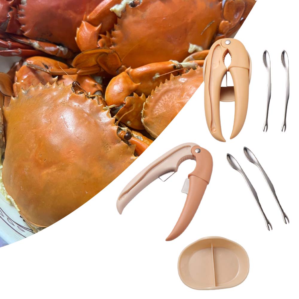 4 Stück/Set Professioneller Krabbenschalenöffner Edelstahl Krabben Essbesteck Set Krabbenknacker Set Abendessen
