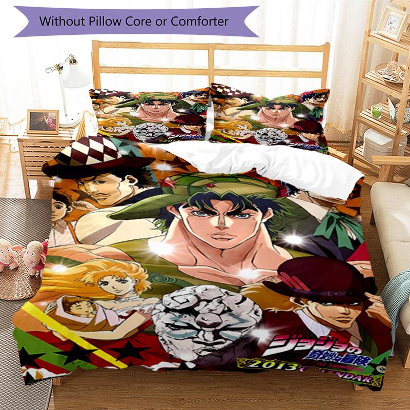 3pcs JoJo's Bizarre Adventure1 pattern bedding set duvet cover set includes duvet cover &pillowcases, perfect all season bedroom decoration & gift