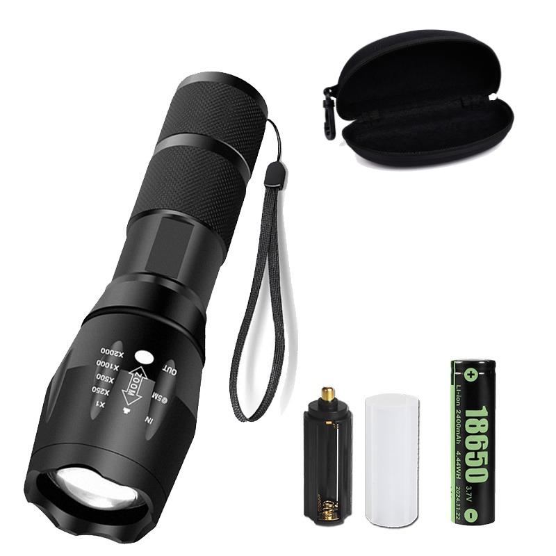 Aluminum Alloy T6 Flashlights LED Tactical Zoomable Flashlight Waterproof Camping Torch with 18650 Battery Long Lasting Lantern