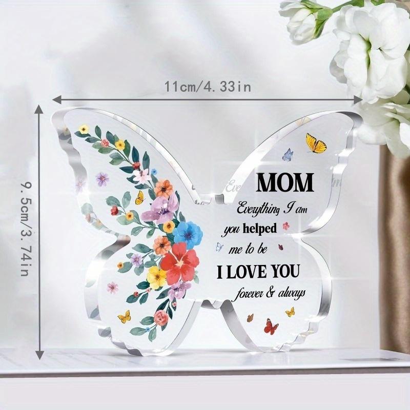 

Butterfly Mom Plaque - Floral Birthday & Mother s Day Gift from Daughter/Son чистый