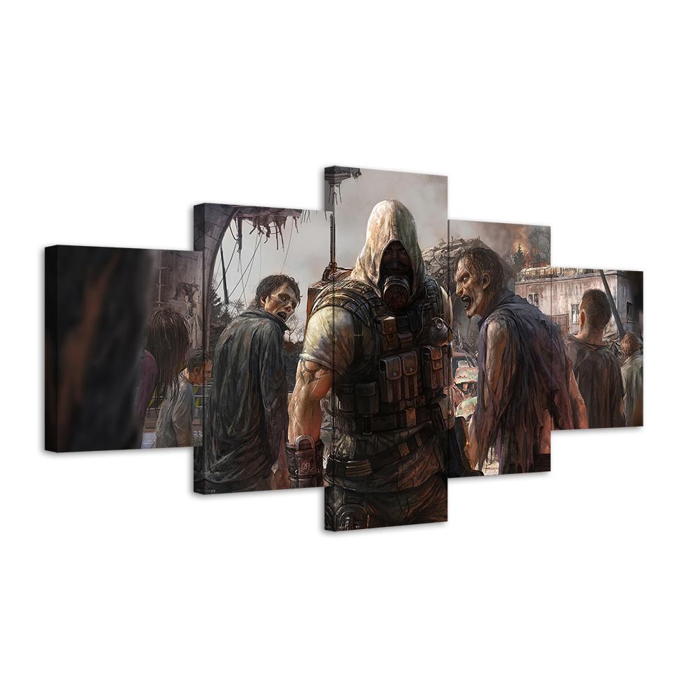 

Домашний декор, модульная картина на холсте, 5 шт., картина «Стрелок и зомби», постер, холст, картина, оптовая продажа, без рамки 20x35cm*2 20x45cm*2 20x55cm*1