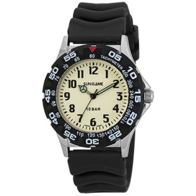 J-AXIS Men's MJG-X14-IV (Fashion Watch Sun Flame) Round Watch Black Analog