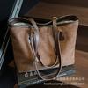 Retro bag women's large capacity 2025 new autumn and winter suede shoulder shopping bag premium commuter tote bag