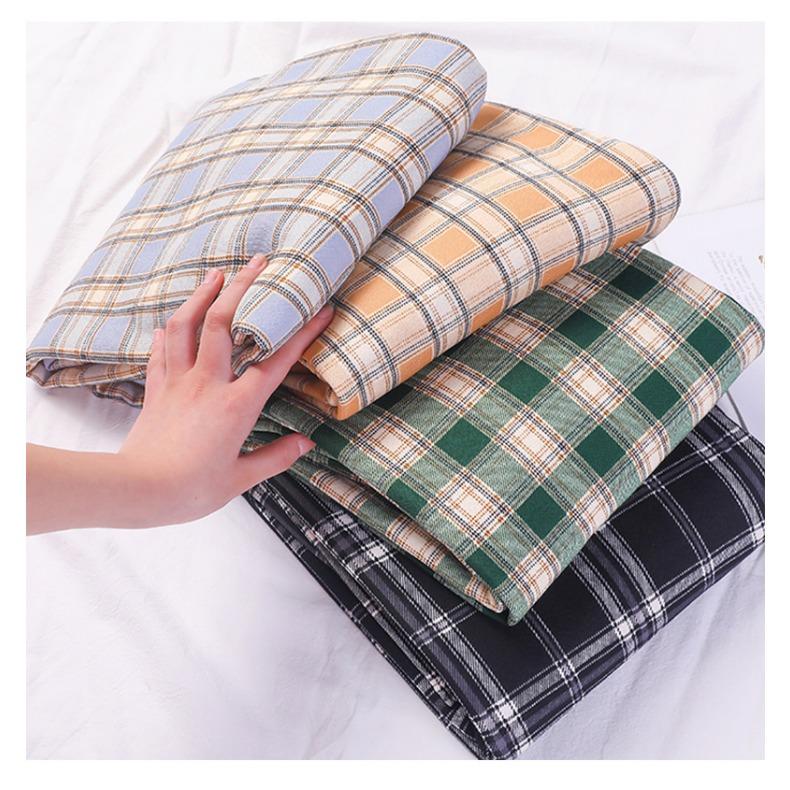 GMXIA Fleece Plaid Pants Women's Autumn and Winter Thickened High-waisted Slimming Straight Leg Casual Floor Wide Leg Pants