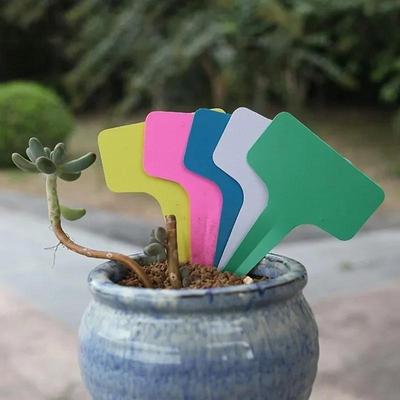 10 Stück Gartenbedarf Kunststoff Pflanzen T-Etiketten Baumschule Gartenetikett Dekoration (6cm*10cm)