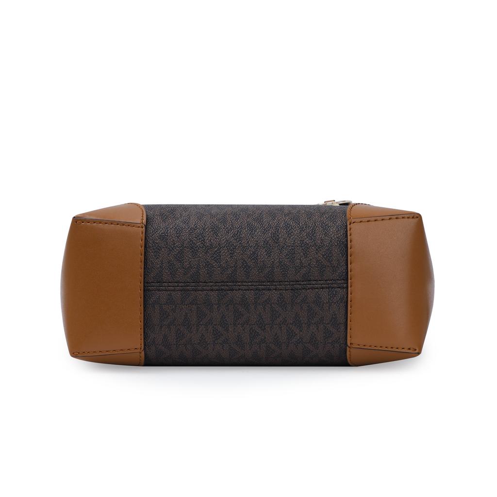 Michael Kors MK Eva Monogram Vintage Leather Tote Bag Women tote Dark-Brown 30F9GV0T1B-252