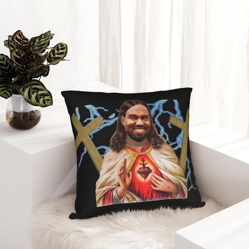 Kanye Jesus Funny Meme Pillowcase Soft Polyester Cushion Cover Decor Pillow Case Cover Seat Square 18''