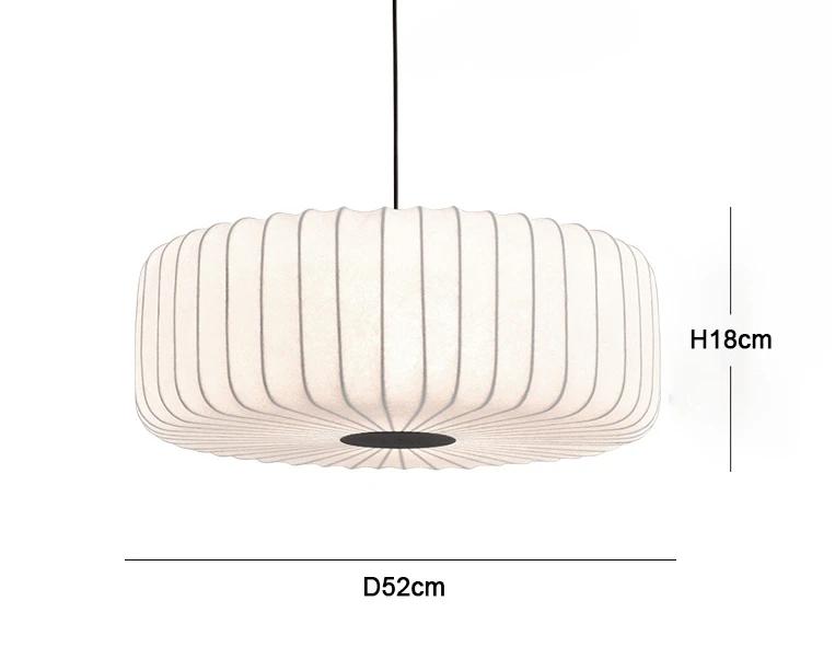 Modern Nordic Minimalist Wabi Sabi Silk Fabric LED Chandelier Dining Bar Home Decor Bedroom Duplex Pendant Light Nordic Pendant