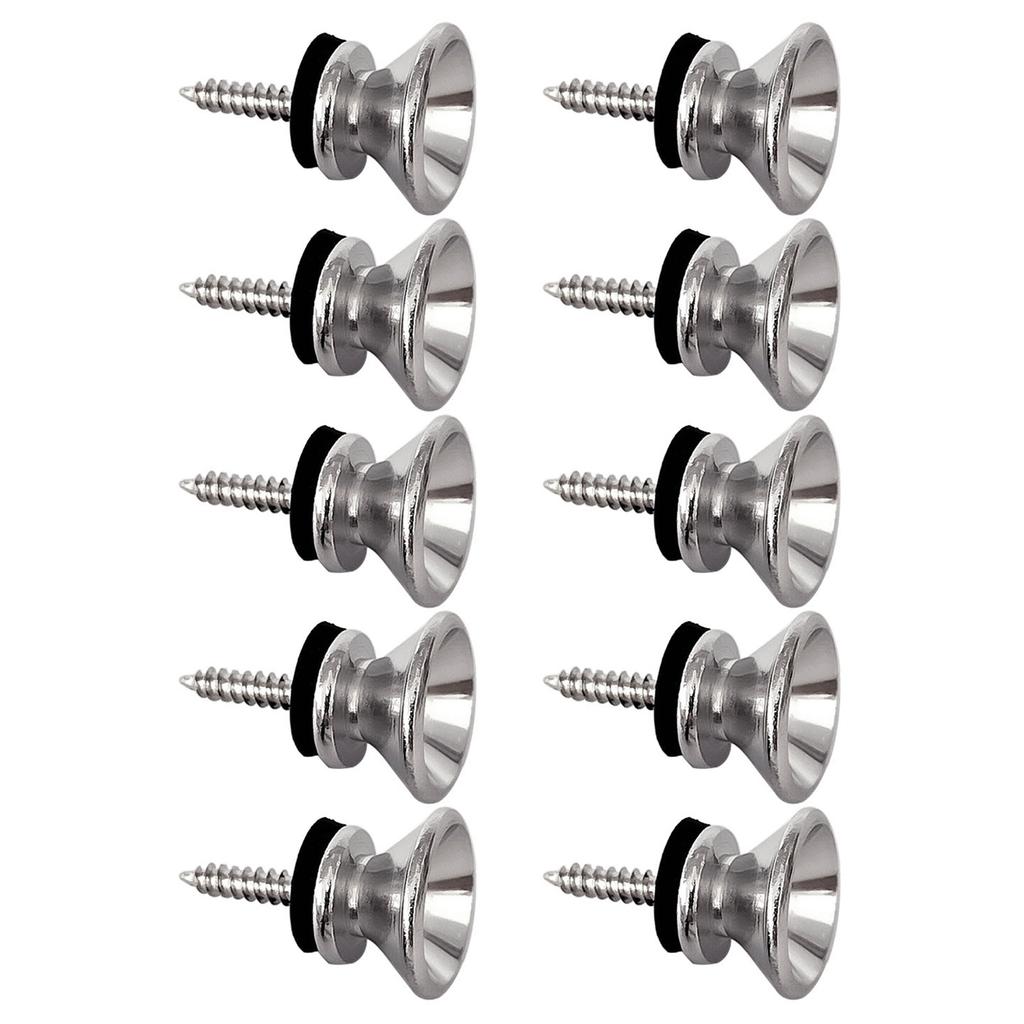10Pcs Metal Heavys Duty Guitar Strap Lock End Pin Replacement Guitar Straplock Button Tail Pin Strap Retainer Enduring