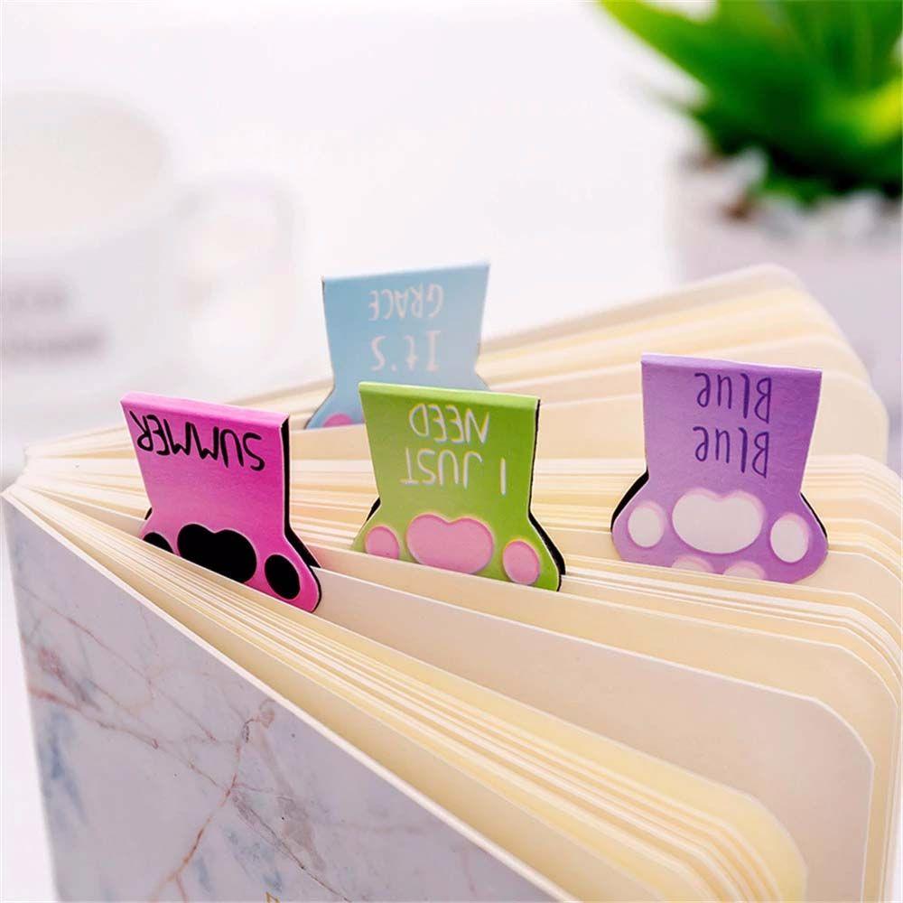 Stationery Office Supply Catoon Clip Magnetic Bookmarks Book Labels Cat Paw Books Marker Paper Clip